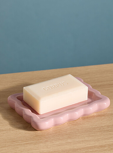 Le porte-savon rectangulaire ondulations