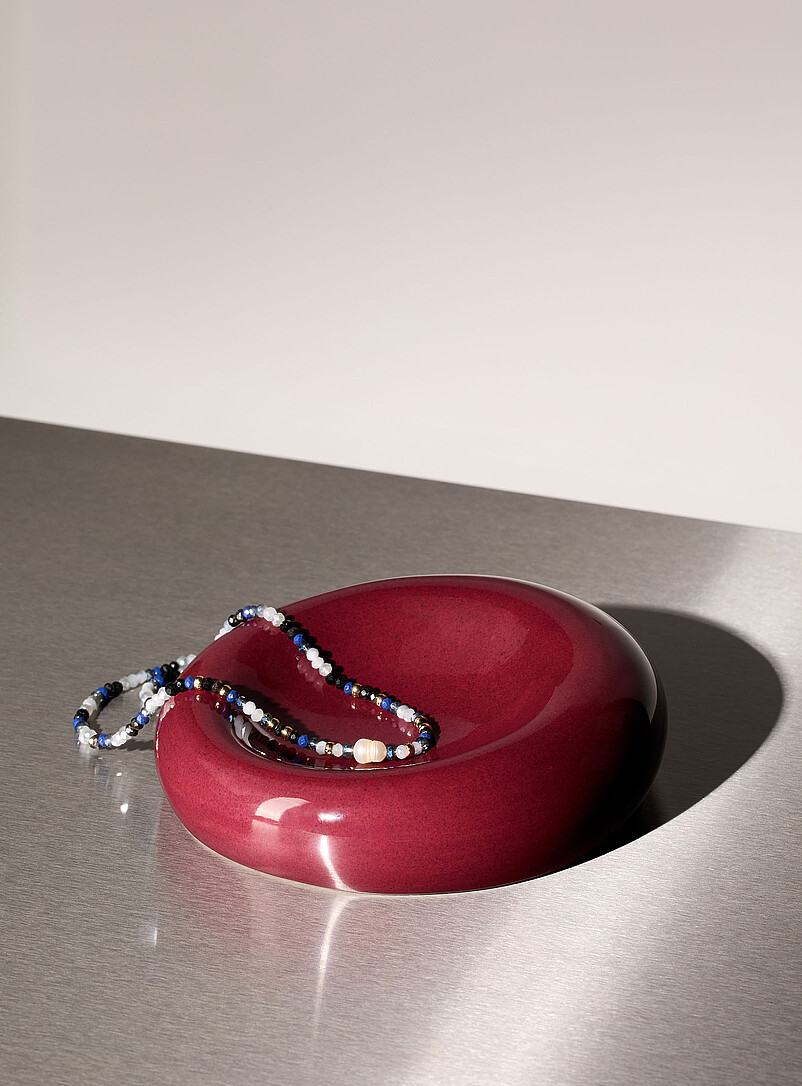 Small Burgundy Rounded Tray
