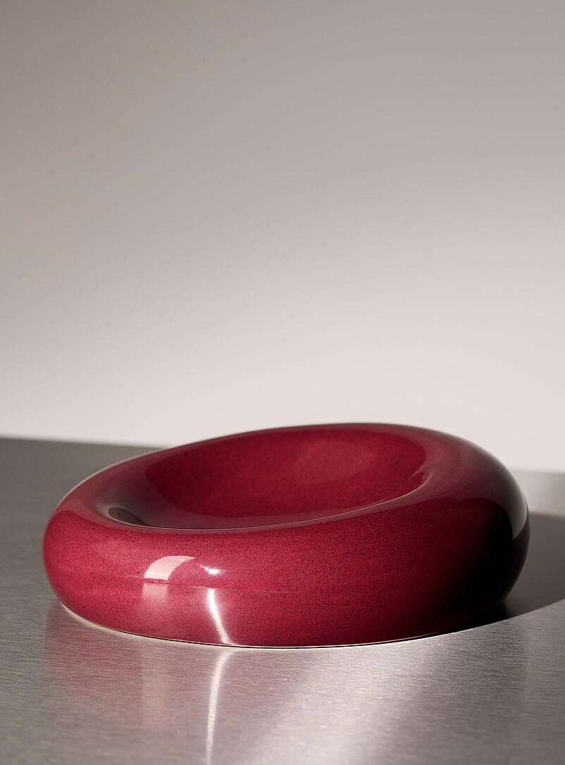 Small burgundy rounded tray product image 2