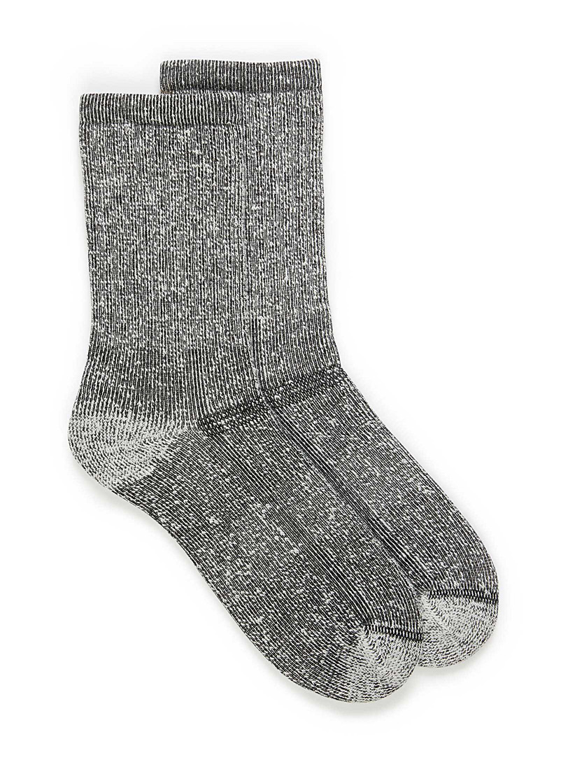 Le 31 Black Heathered wool socks for men