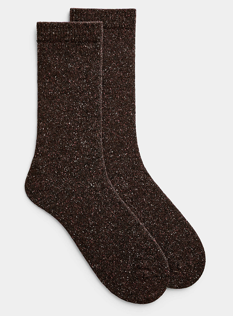 Le 31 Dark Brown Coloured silky-wool socks for men