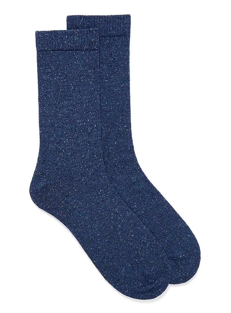 Le 31 Marine Blue Coloured silky-wool socks for men