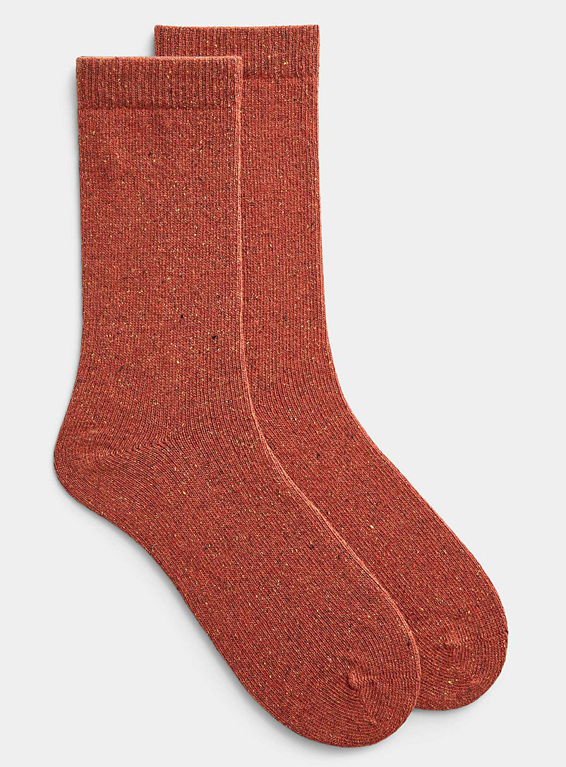Le 31 Orange Coloured silky-wool socks for men