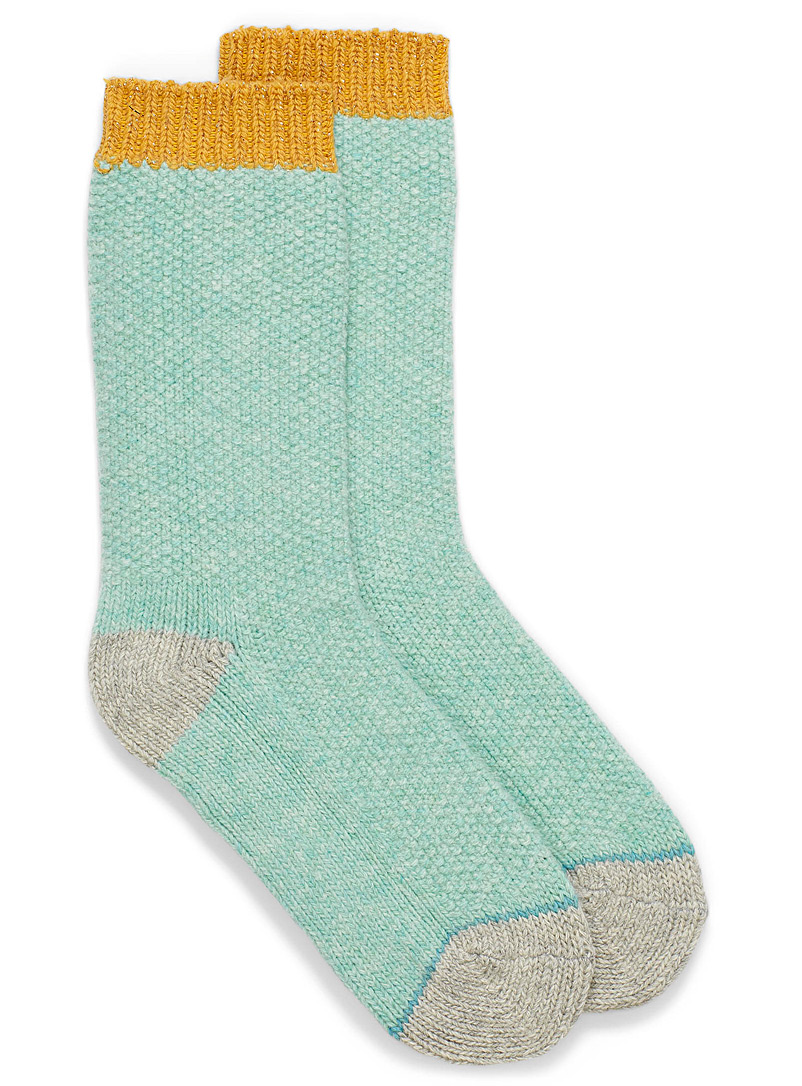 Simons Baby Blue Shimmery touch knit socks for women