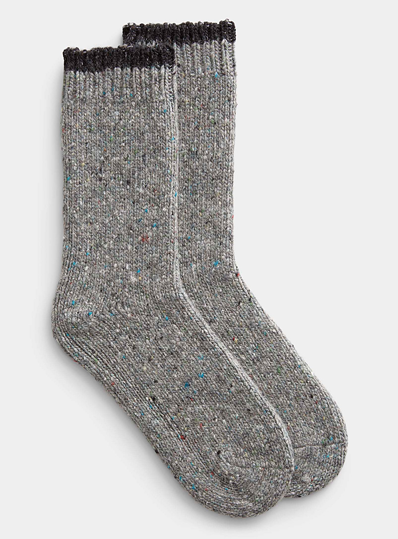 Simons Light Grey Confetti socks for women