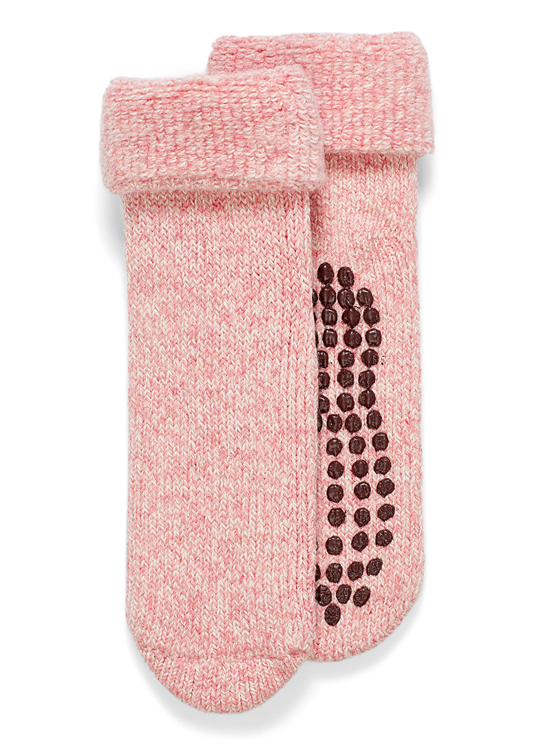 Miiyu Pink Cuffed sock slippers for women