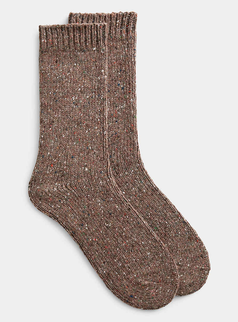 Le 31 Brown Flecked socks for men