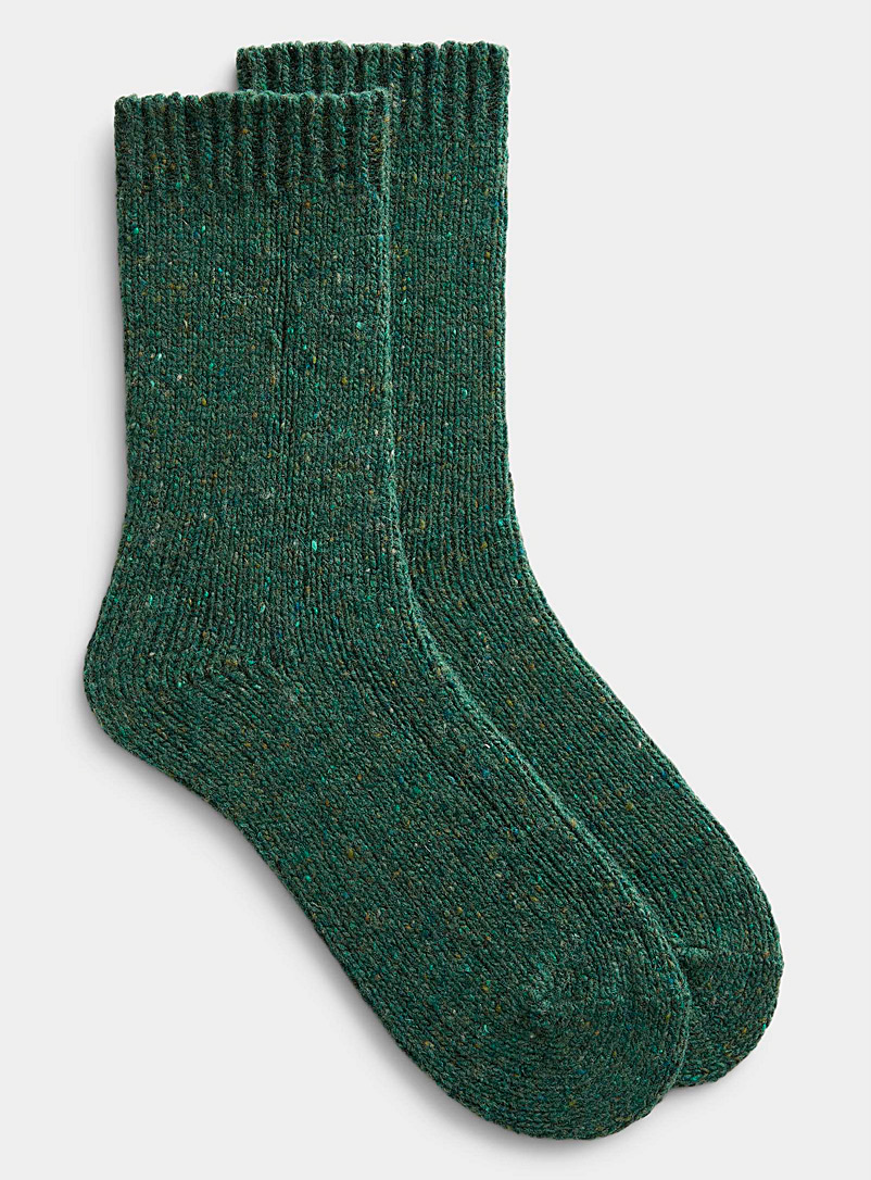 Le 31 Patterned Green Flecked socks for men