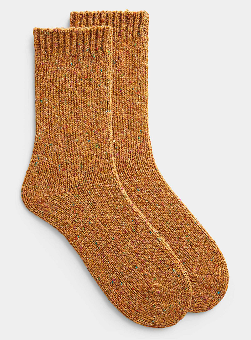 Le 31 Patterned Yellow Flecked socks for men