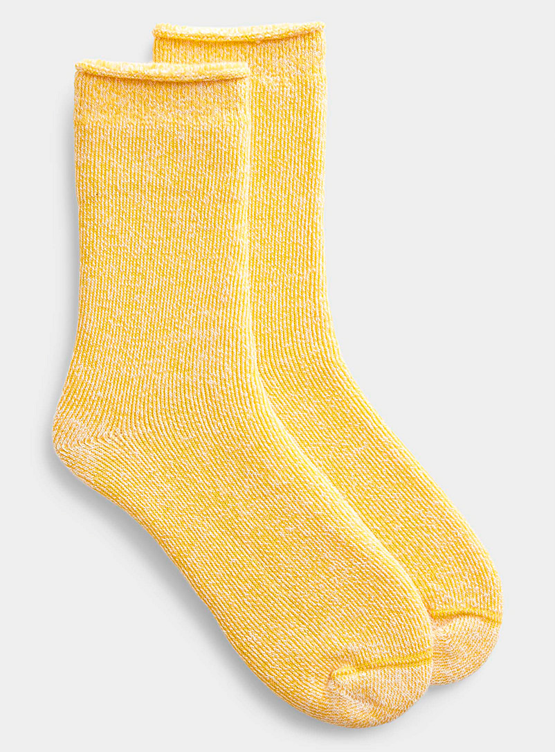 Le 31 Golden Yellow Colourful heritage wool sock for men