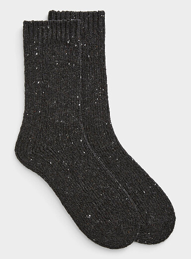 La chaussette m&eacute;lange de laine recycl&eacute;e mouchet&eacute;e