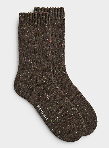 La chaussette m&eacute;lange de laine recycl&eacute;e mouchet&eacute;e