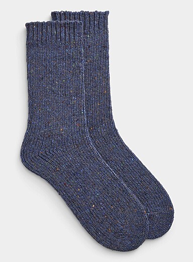 Flecked recycled wool-blend socks