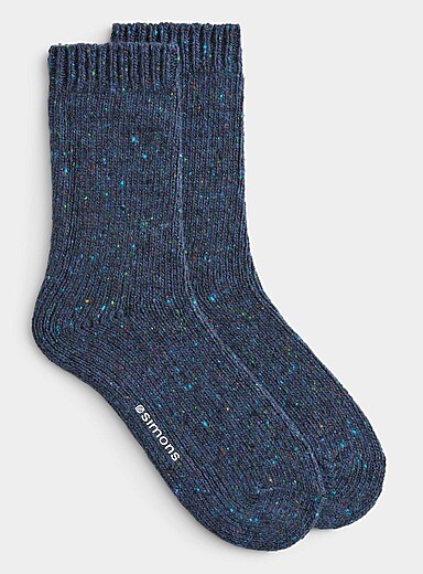 La chaussette m&eacute;lange de laine recycl&eacute;e mouchet&eacute;e