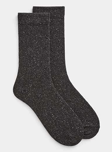 La chaussette m&eacute;lange de laine mouchet&eacute;e