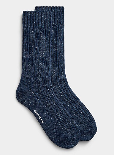 La chaussette c&acirc;bles laine cr&egrave;me