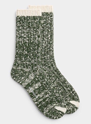 Cotton-blend knit socks
