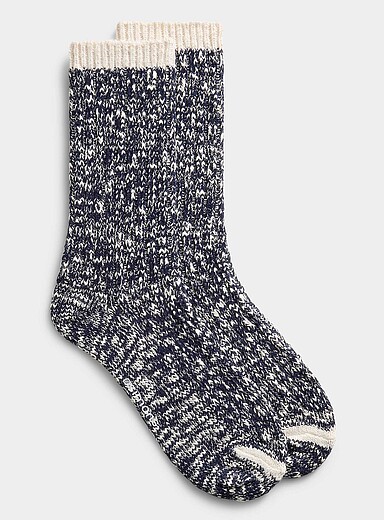 Cotton-blend knit socks