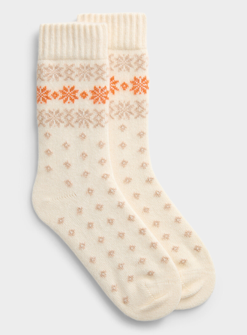 La chaussette jacquard nordique laine recyclée | Simons | | Simons