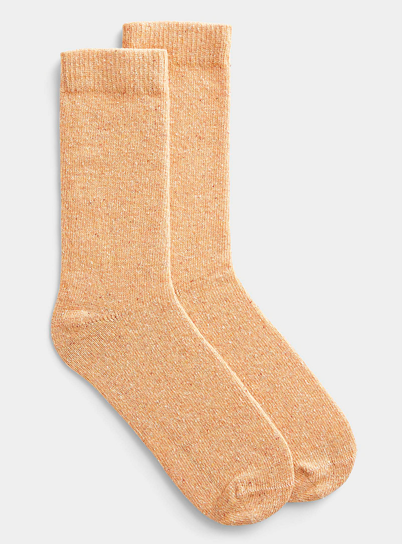 Simons Light Orange Essential knit wool socks for women