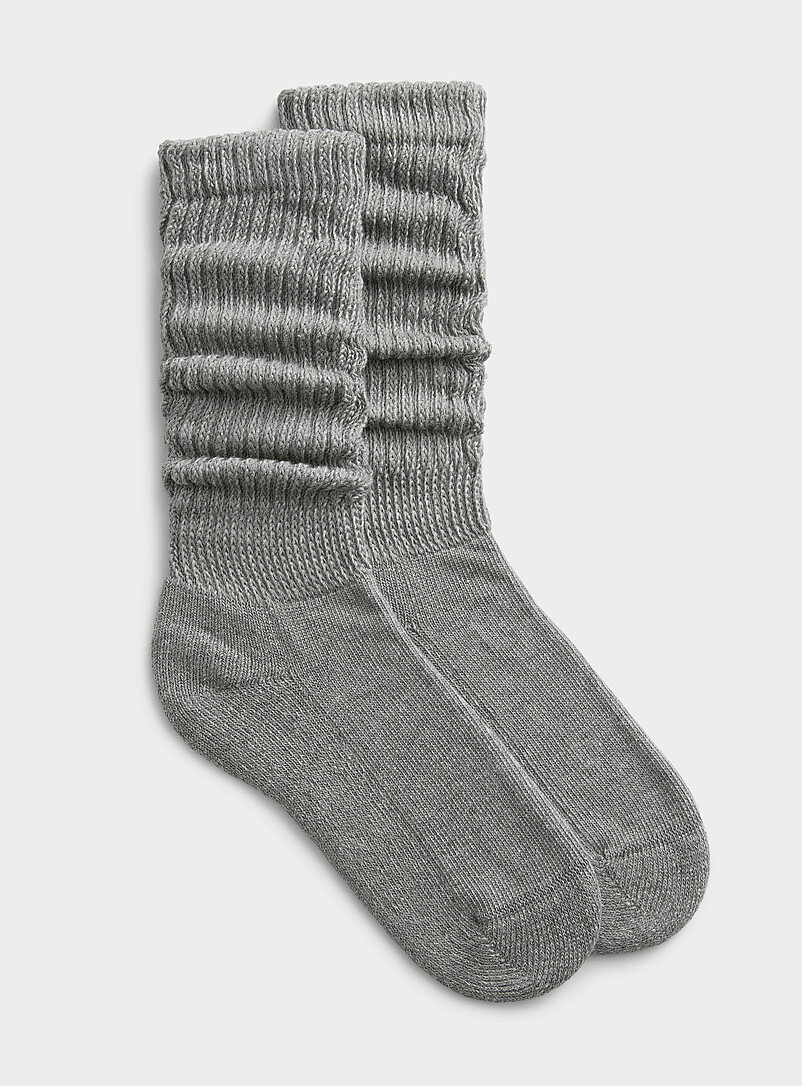 Ribbed Slouchy Socks Made In Portugal