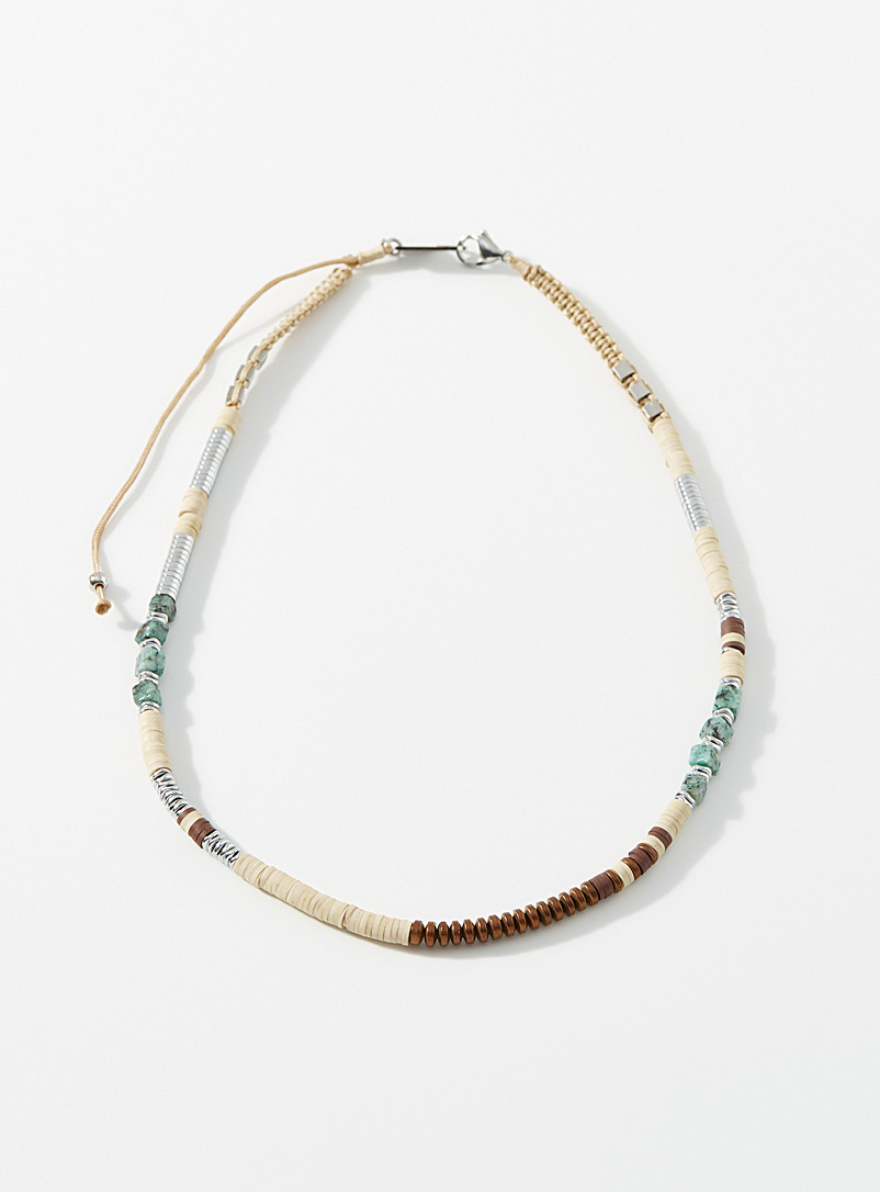 Zag Bijoux Ivory/Cream Beige Orkan necklace for men