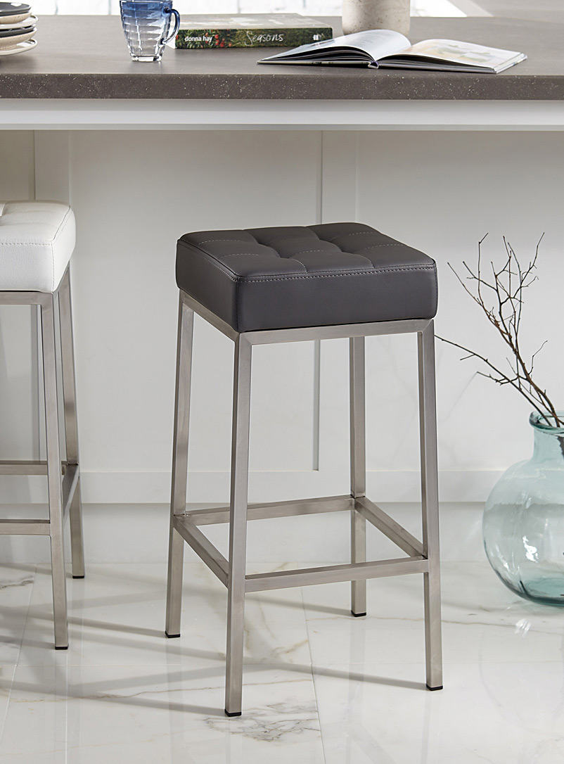 Simons Maison Grey Faux-leather counter stool