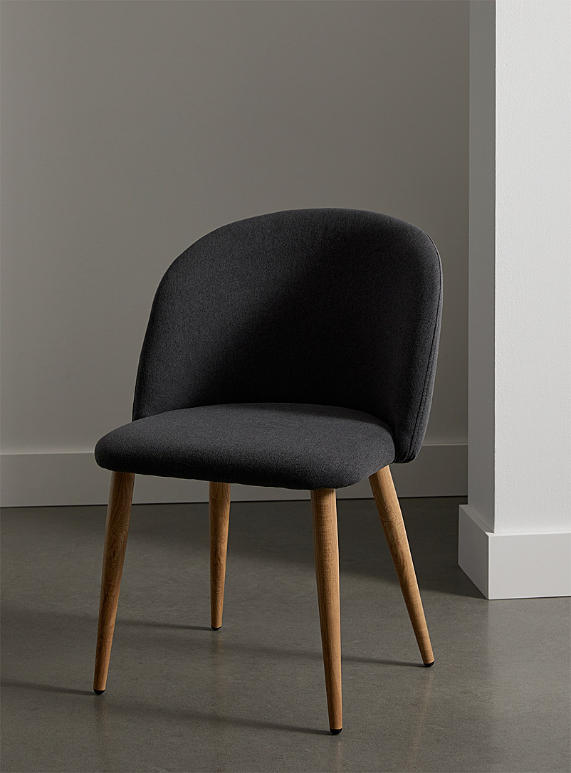 Simons Maison Slate Grey Faux-oak base rounded chair