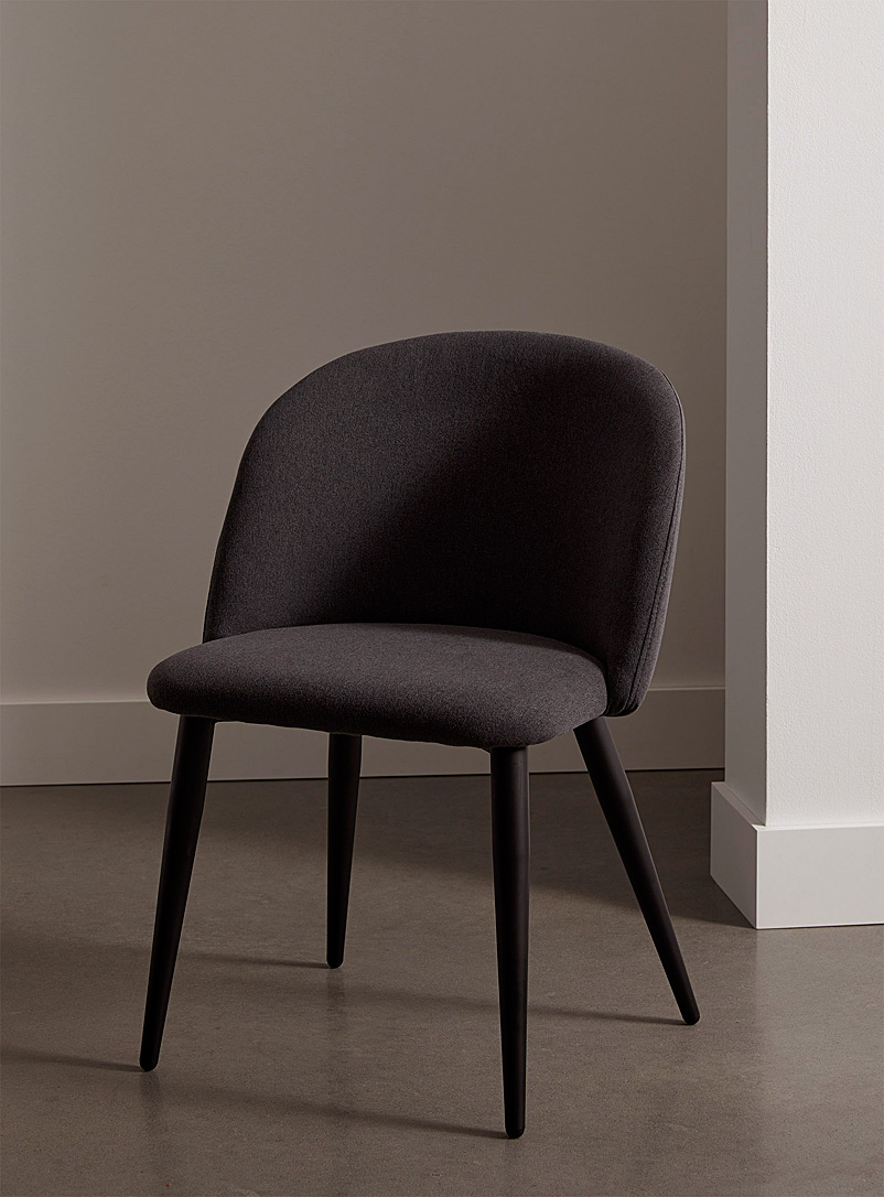 Simons Maison Slate Grey Matte black base rounded chair