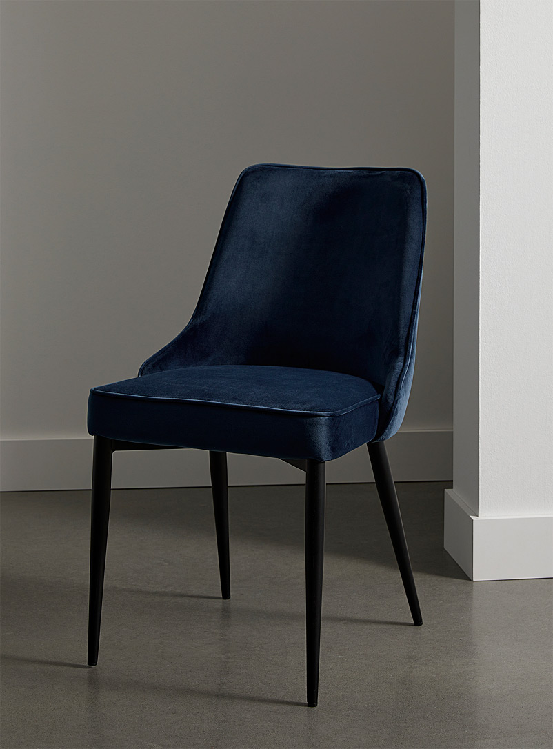 Simons Maison: La chaise velours glamour Bleu foncé
