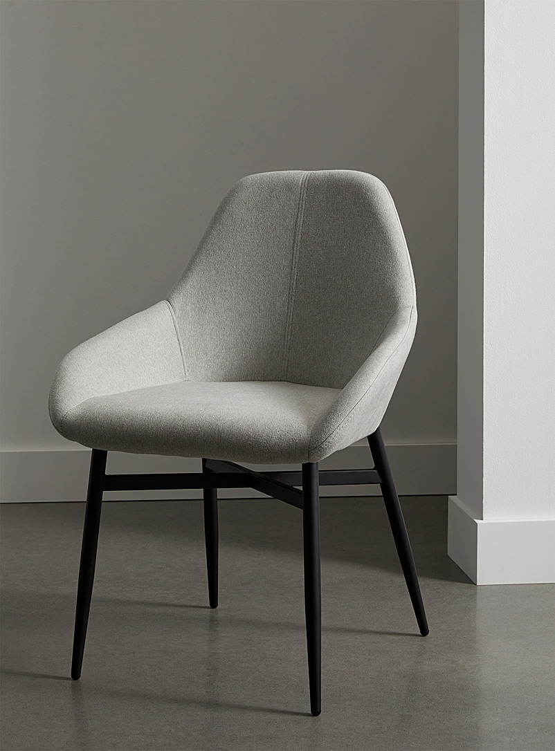 Simons Maison Light grey  Matte black base modern chair