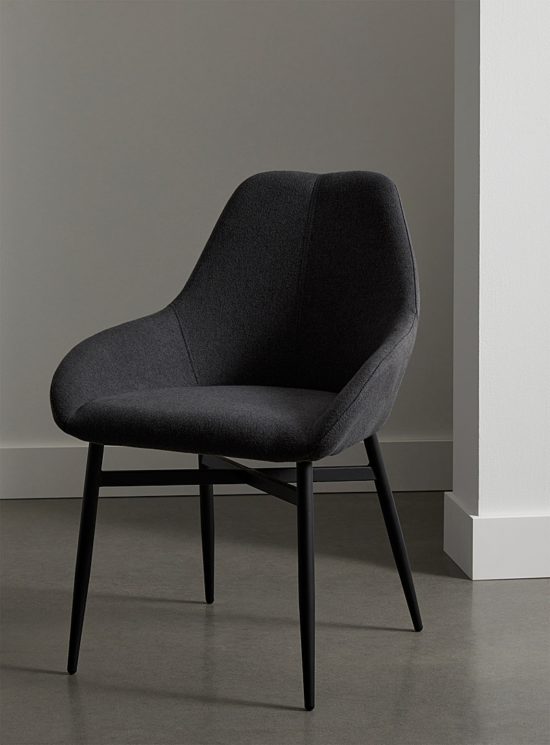 Simons Maison Dark Grey Matte black base modern chair