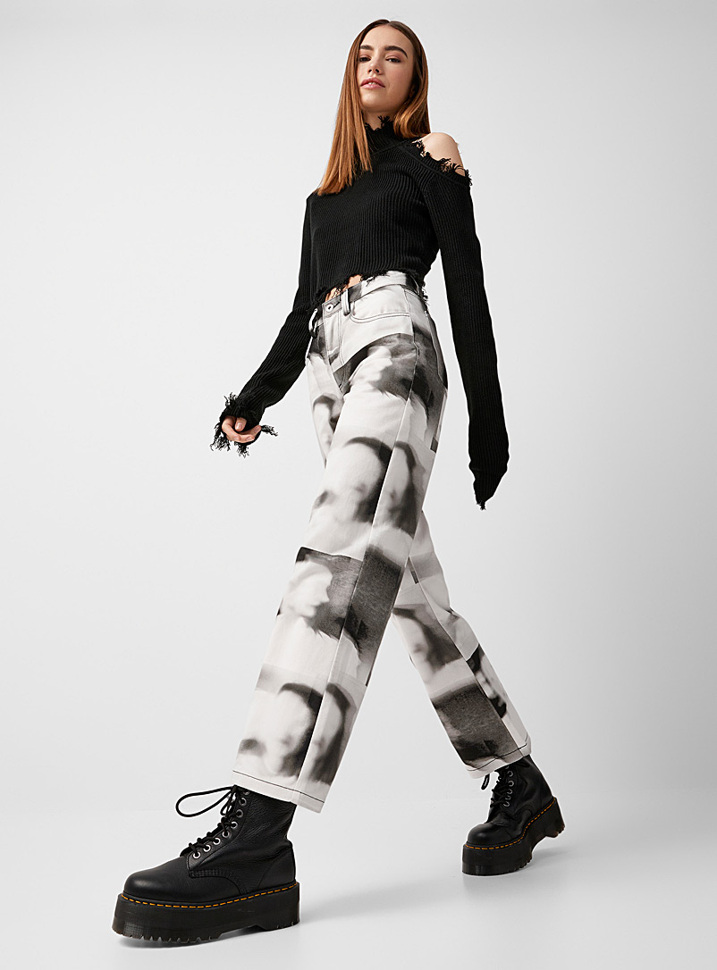 Jean Noir Et Blanc WHBM Taille 4R - Occasion Très Bon état, Coupe Regular Femme