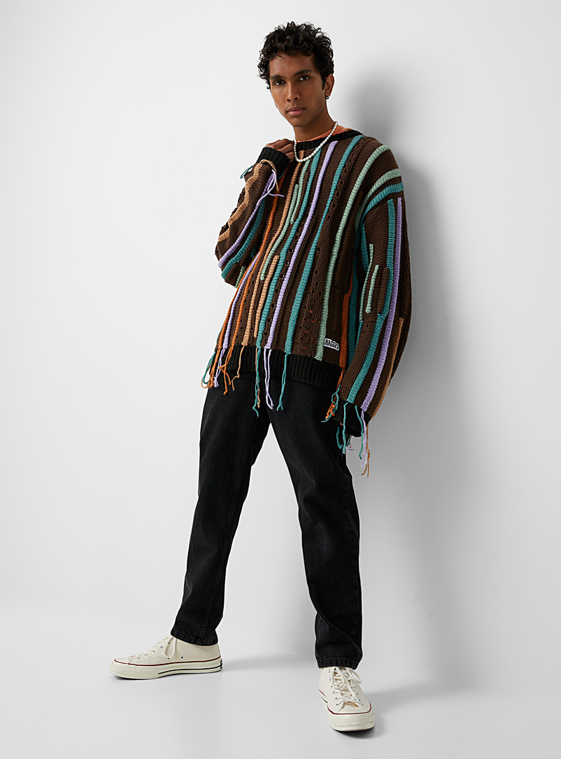 The Ragged Priest Assorted Shredded mixed-knit sweater for men