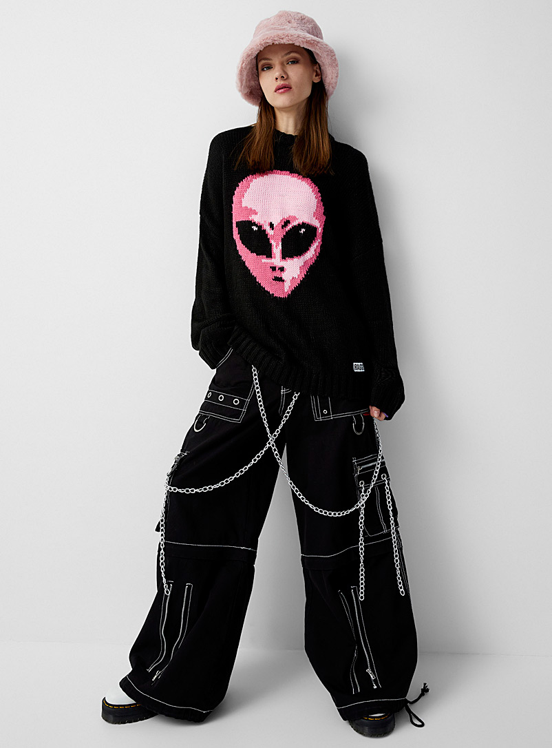 The Ragged Priest Black Alien long sweater for women