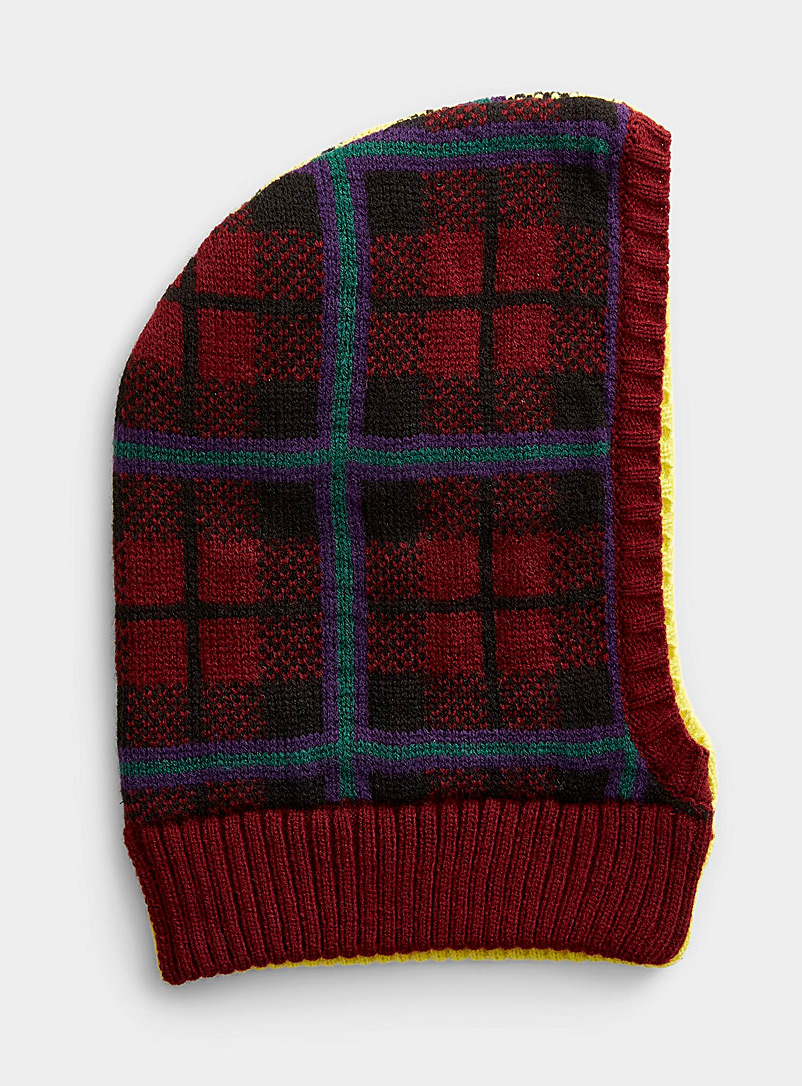 The Ragged Priest Patterned Red Mixed-plaid balaclava for women
