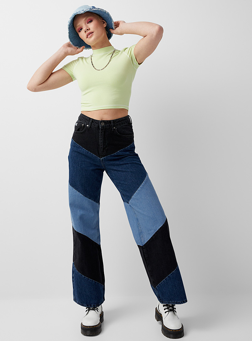 Large herringbone print dad jean | The 