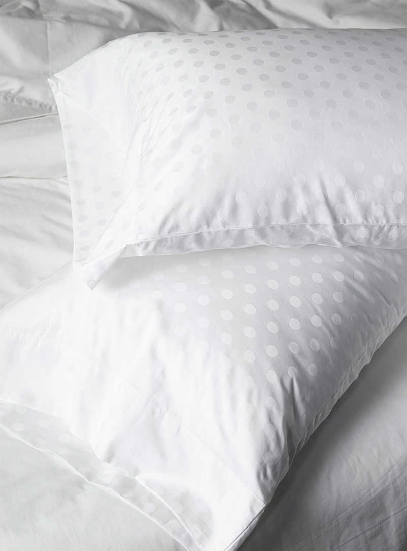 Simons Maison White 300-thread-count tone-on-tone jacquard pillowcases Set of 2
