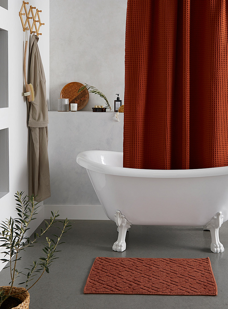 Simons Maison Dark Orange Embossed weave shower curtain