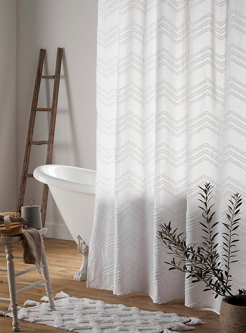 Simons Maison White Zigzags shower curtain