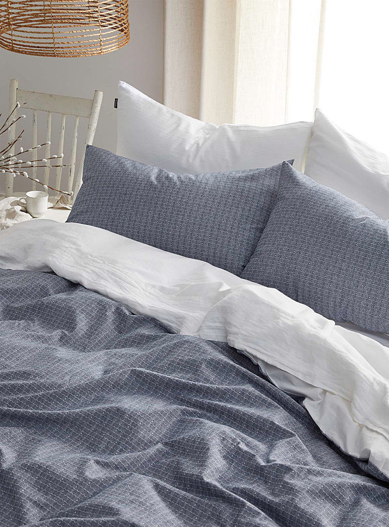 Murmur Of The Waves Duvet Cover Set, King Chambray Clay Grey Duvet Cover