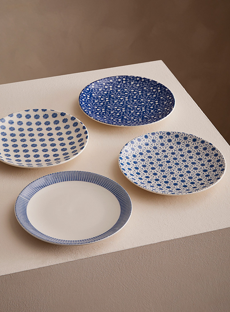 Simons Maison Marine Blue Ornamental geometric small plates Set of 4