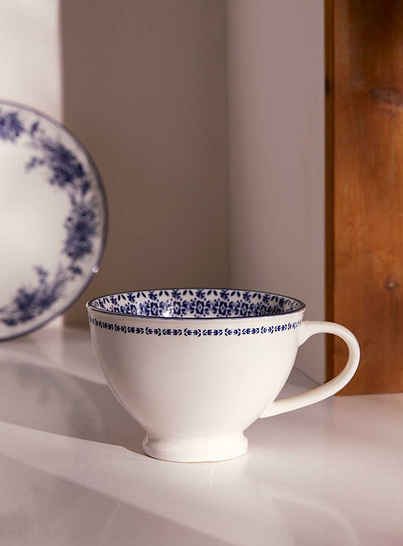 Simons Maison: La tasse céramique florale Blanc à motifs