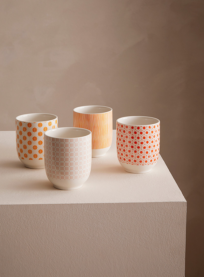 Simons Maison Pink Colourful cheer teacups Set of 4