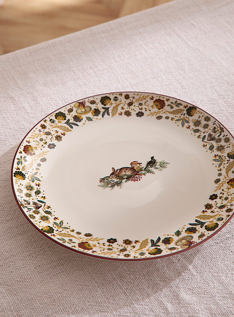 Simons Maison Patterned White Animal in nature plate