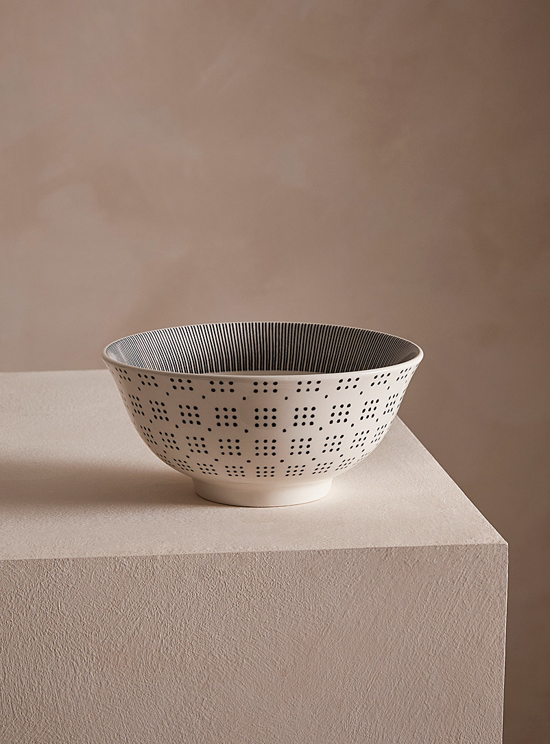 Simons Maison Patterned White Linear geometric smal bowl