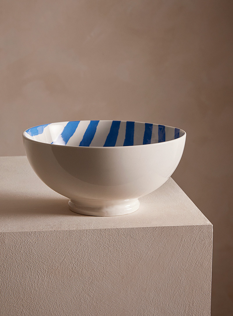 Simons Maison Blue Abstract zebra stripes bowl