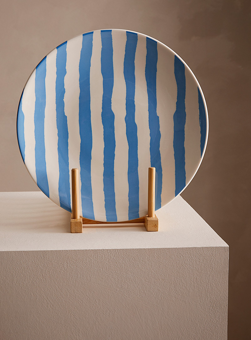 Simons Maison Blue Abstract zebra stripes plate