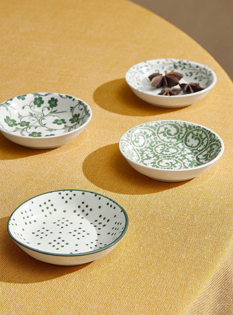 Simons Maison Green Green flowers pinch bowls Set of 4