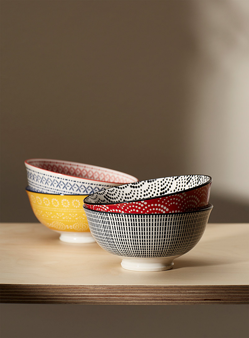 Simons Maison Assorted Small colourful porcelain bowls Set of 4